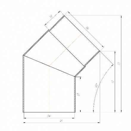 Отвод 45° КПД ЧЕРНЫЙ в Молодечно