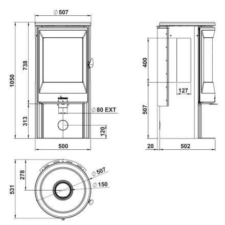 Купить Печь-камин Invicta Poele Neosen Etanche в интерьере чугунная в Молодечно в Молодечно