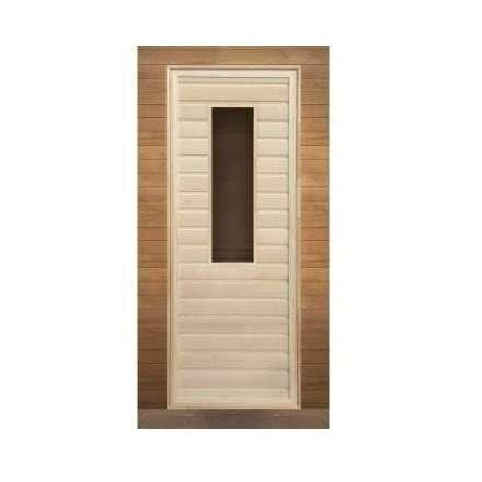 Дверь для бани липа прямоугольное стекло (кор. хвоя) 1900x700 (без петель) купить в Молодечно