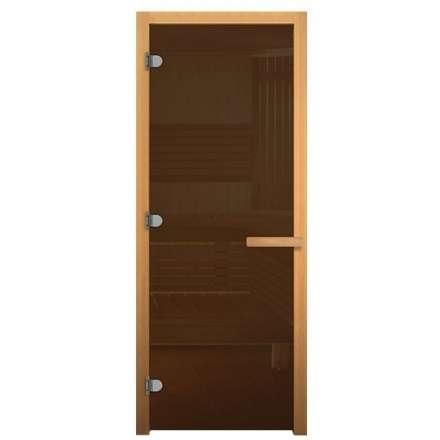 Дверь в баню стеклянная Везувий Бронза 1700x700 мм 716 GB Магнит ОСИНА (8 мм, 3 петли) купить в Молодечно