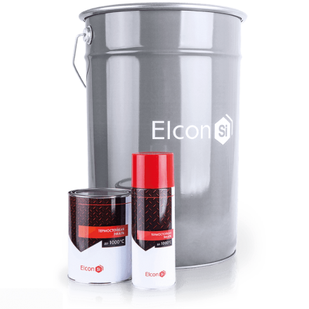 Термостойкая эмаль Elcon, аэрозоль 520 мл (чёрная) в Молодечно