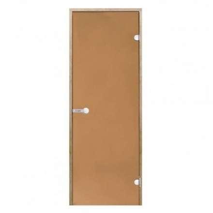 Дверь для бани стеклянная Harvia 8/21 коробка ольха, бронза в Молодечно