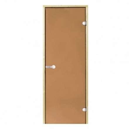 Дверь для бани стеклянная Harvia 7/19 коробка сосна, бронза в Молодечно