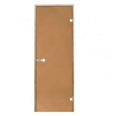 Дверь для бани стеклянная Harvia 7/19 коробка ольха, бронза в Молодечно