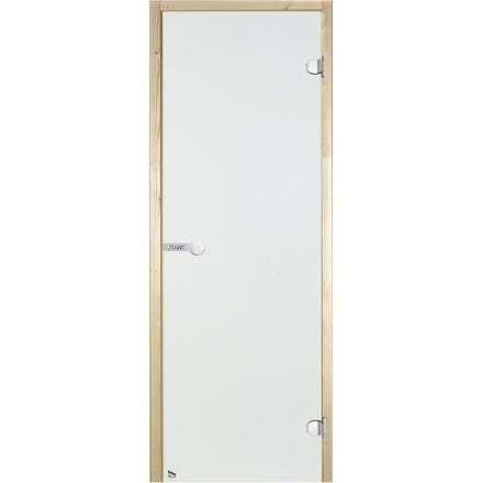 Дверь для бани стеклянная Harvia 7/19 коробка ольха, прозрачная в Молодечно