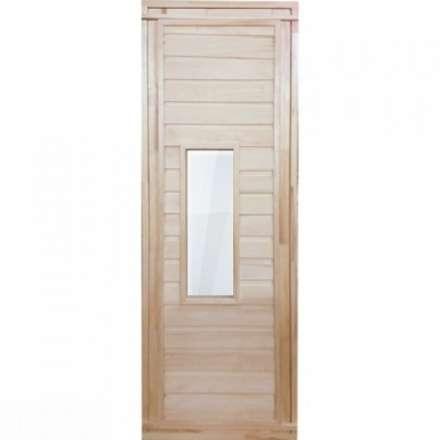 Дверь для бани деревянная 1700х700мм со стеклом купить в Молодечно