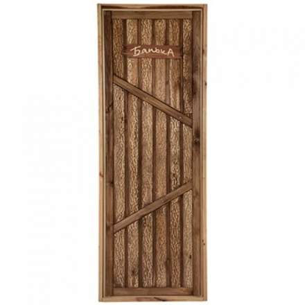 Дверь для бани глухая искусственно состарена 1900х700мм в Молодечно