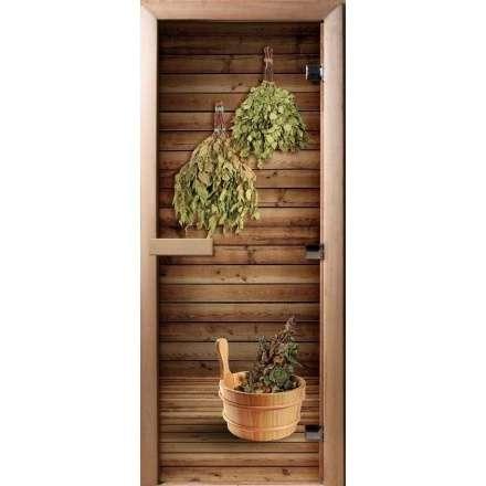 Дверь для сауны Doorwood с фотопечатью A004 1900x700 в Молодечно