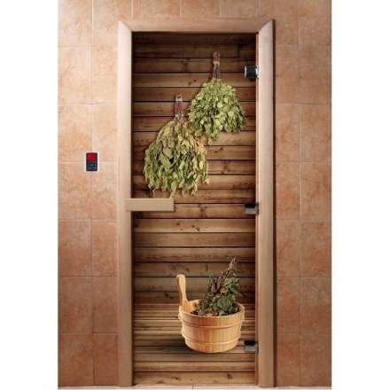 Дверь для сауны Doorwood с фотопечатью A004 1900x700 в Молодечно
