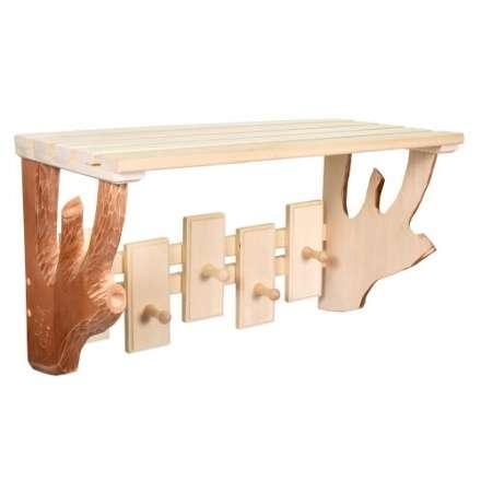 Полка-вешалка 5 крючков резная в Молодечно