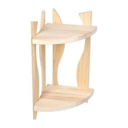 Полка угловая фигурная двухярусная 25х25х50 см из лиственных пород купить в Молодечно