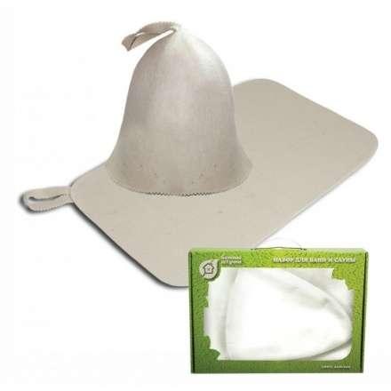 Набор из двух предметов (Шапка Классик, коврик белый) 41103 в Молодечно