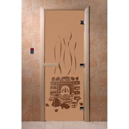 Дверь для бани Doorwood Бронза матовая 2000x800 (стекло 10 мм, 3 петли) в Молодечно