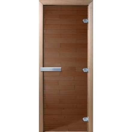 Дверь для бани Doorwood Теплый день 2000x800 алюмин. ручка (стекло 8 мм, 3 петли) в Молодечно