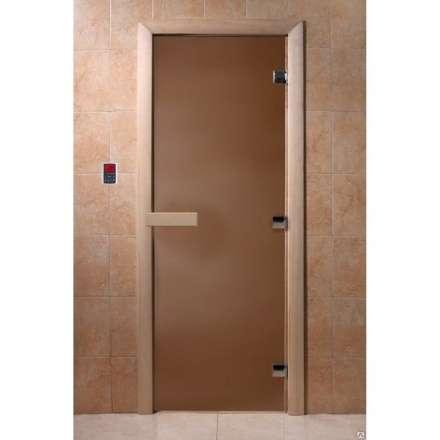Дверь для бани Doorwood Теплая ночь 2100x700 (стекло 8 мм, 3 петли) в Молодечно