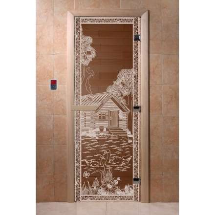 Дверь для бани Doorwood Бронза 1900x700 (стекло 10 мм, 3 петли) в Молодечно
