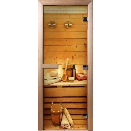 Дверь для сауны Doorwood с фотопечатью A033 1900x700 в Молодечно