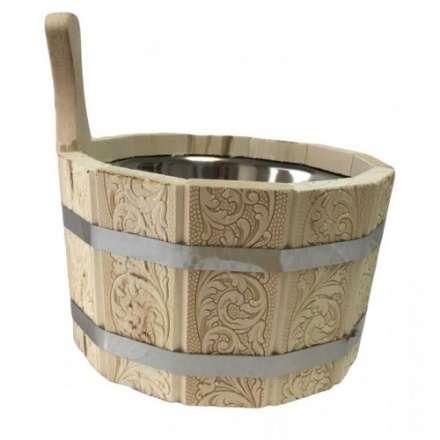 Ушат шайка 3л с нержавеющей вставкой (ЛТ-10) с тиснением Цветы купить в Молодечно