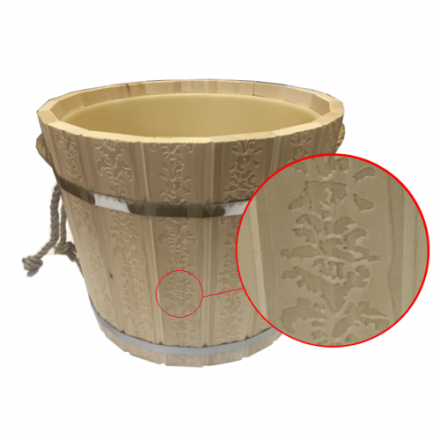 Запарник для бани 16л с пластиковым вкладышем ПЛ-43 с тиснением Цветы купить в Молодечно