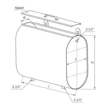 Бак Ferrum Комфорт для теплообменника горизонт. эллипс 95 л в Молодечно