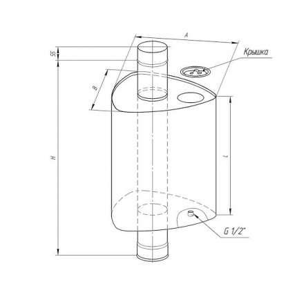 Бак Ferrum Комфорт треугольный на трубе 55 л в Молодечно