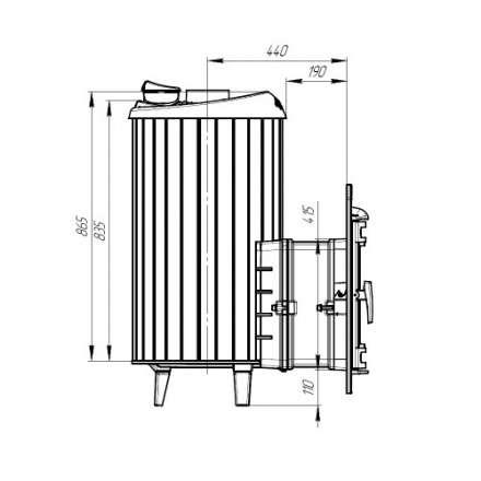 Печь банная ProMetall Атмосфера XL в ламелях Окаменевшее дерево в Молодечно