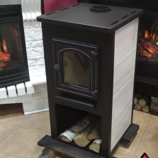 Недорогая печь-камин со стеклом ЭТНА (ДТ-4С) ? 115 мм для дома и дачи Амазонка бай фото в Молодечно