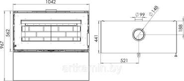 Печь-камин Мета-Бел АОТ 10.0-05 Монблан в Молодечно