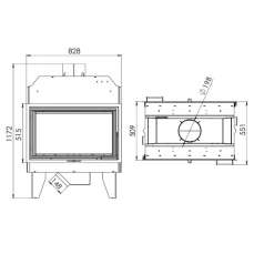 Топка каминная Мета-Бел ТКТ 10.0-05 (в модификации Аврора С2) в Молодечно