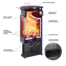 Печь-Камин ASTON 11кВт (180 м3) угловой в Молодечно