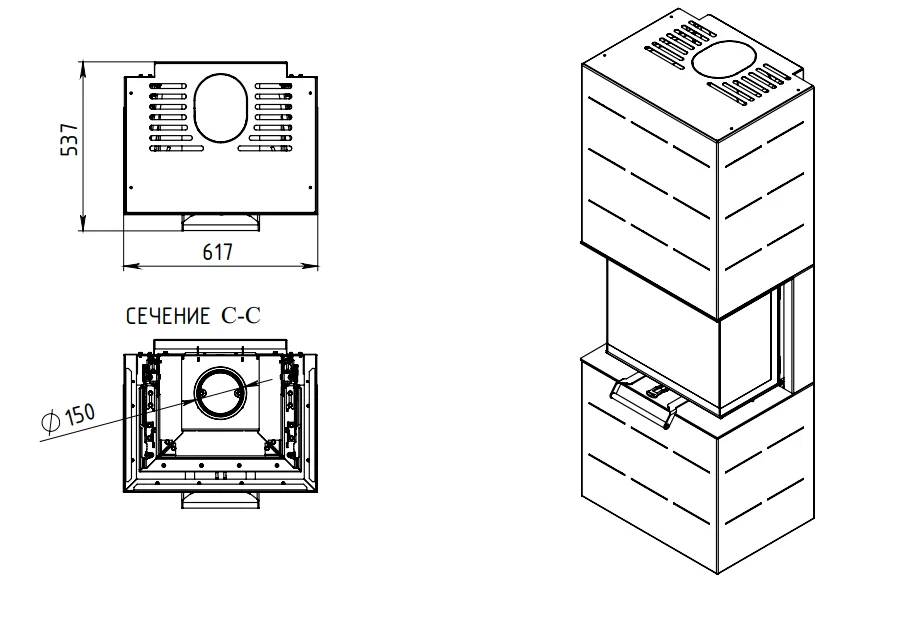 Печь-камин АОТ 7.0-01 в модификации Селена 7 в Молодечно