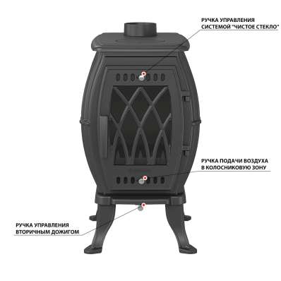 Печь-камин Везувий ВХ-09 Антрацит в Молодечно