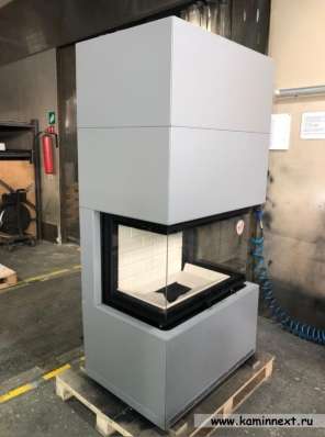 Камин Родос 800 ЧЕРНЫЙ шамот белый в Молодечно