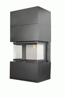 Камин Родос 800 ЧЕРНЫЙ шамот белый в Молодечно