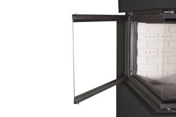 Камин Родос 900 ЧЕРНЫЙ, шамот белый в Молодечно