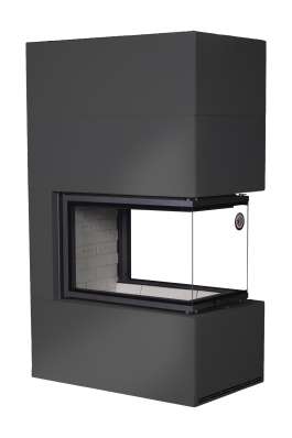 Камин Родос 900 ЧЕРНЫЙ, шамот белый в Молодечно