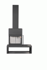 Камин МАДРИД на дровнике Гигант слева черный\белый шамот в Молодечно