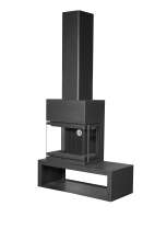 Камин МАДРИД на дровнике Гигант слева черный\белый шамот в Молодечно