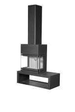 Камин МАДРИД на дровнике Гигант слева черный\белый шамот в Молодечно