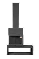 Камин МАДРИД на дровнике Гигант слева черный\белый шамот в Молодечно