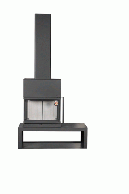 Камин МАДРИД на дровнике Гигант слева черный\белый шамот в Молодечно