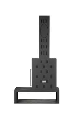 Камин МАДРИД на дровнике Гигант слева черный\белый шамот в Молодечно