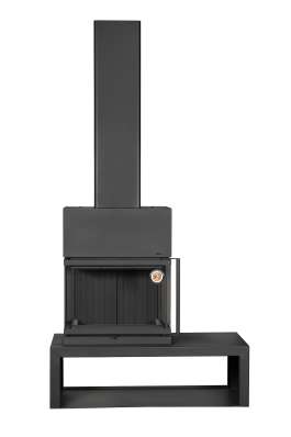 Камин МАДРИД на дровнике Гигант слева черный\белый шамот в Молодечно