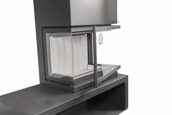 Камин МАДРИД на дровнике Гигант справа черный\белый шамот в Молодечно