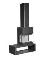 Камин МАДРИД на дровнике Гигант справа черный\белый шамот в Молодечно