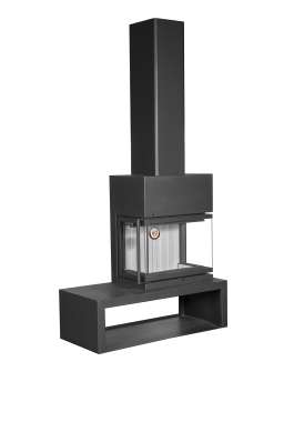 Камин МАДРИД на дровнике Гигант справа черный\белый шамот в Молодечно
