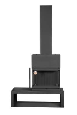 Камин МАДРИД на дровнике Гигант справа черный\белый шамот в Молодечно