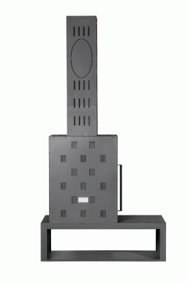 Камин МАДРИД на дровнике Гигант справа черный\белый шамот в Молодечно