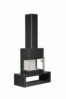 Камин МАДРИД на дровнике Гигант центральный черный\белый шамот в Молодечно