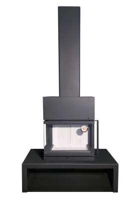 Камин МАДРИД на дровнике Гигант центральный черный\белый шамот в Молодечно